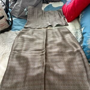 Gray Patterned Two-Piece Set top size 6 bottom size 8